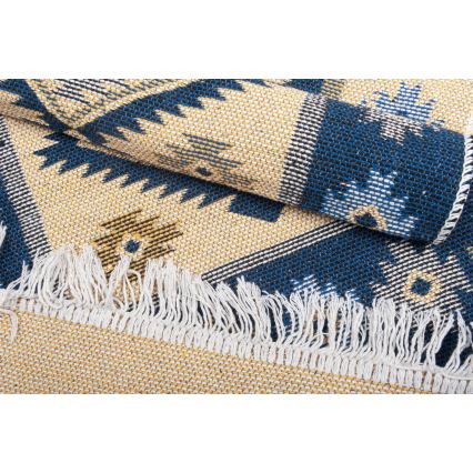 Reversible KILIM Oriental Rug 80x150 cm Blue/Beige