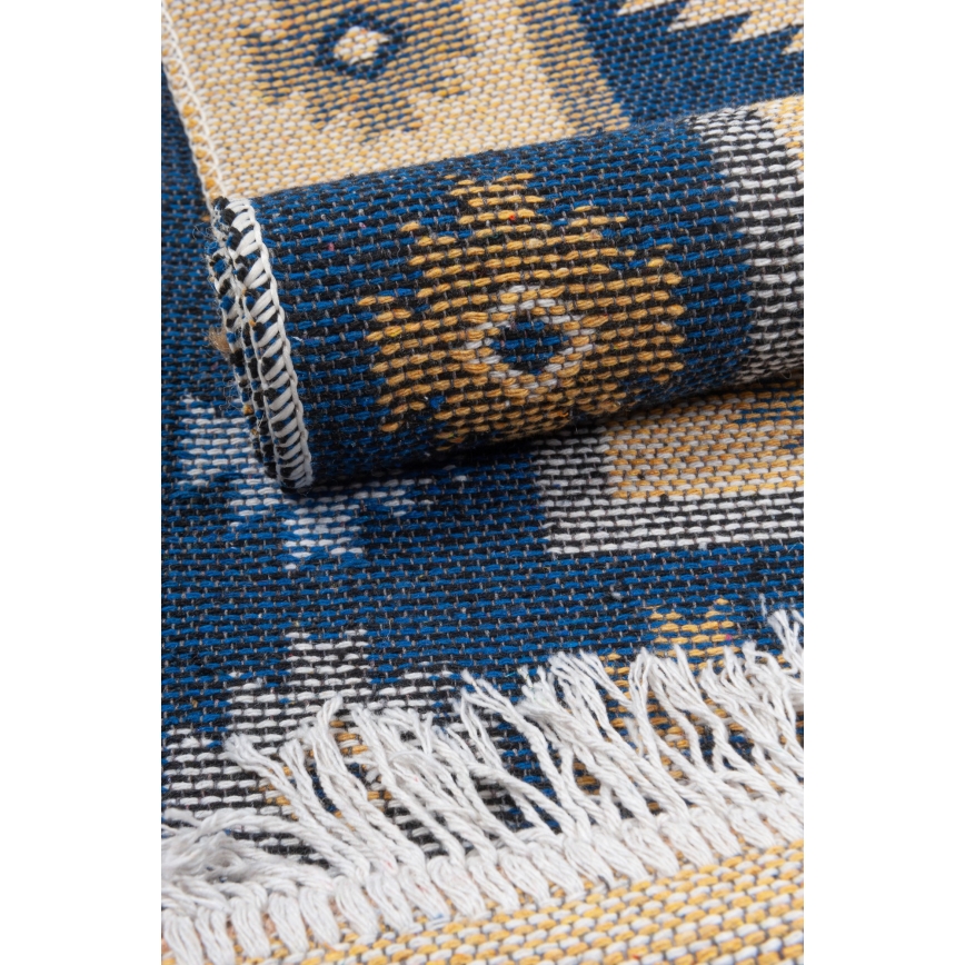 Reversible KILIM Oriental Rug 80x150 cm Blue/Beige