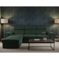 Reversible L-shaped corner sofa bed with storage SALVADA, green