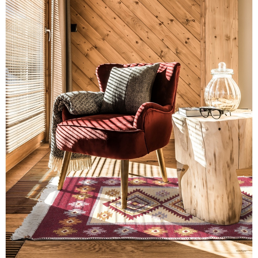 Reversible Oriental Kilim Rug KILIM 80x150 cm Red/Beige