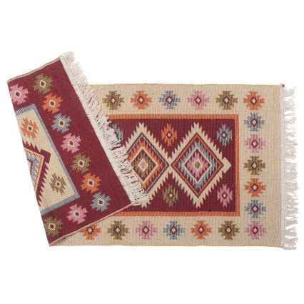 Reversible Oriental Kilim Rug KILIM 80x150 cm Red/Beige