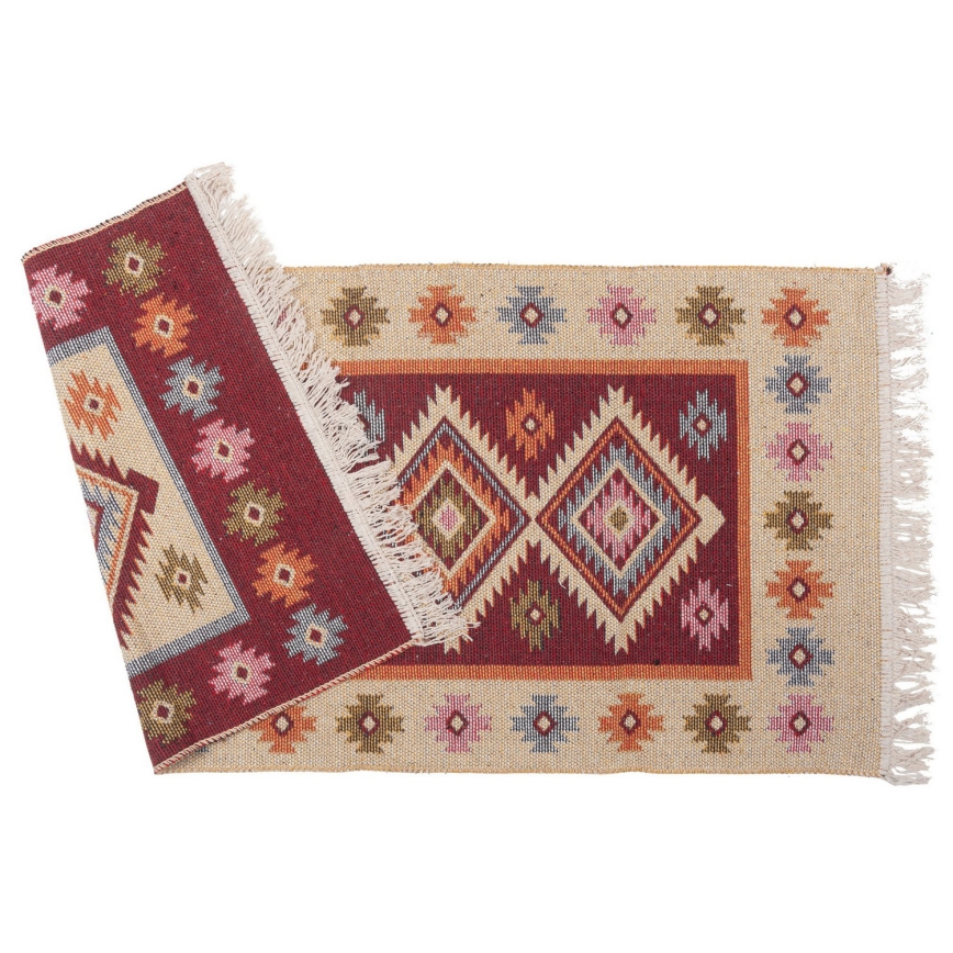 Reversible Oriental Kilim Rug KILIM 80x150 cm Red/Beige
