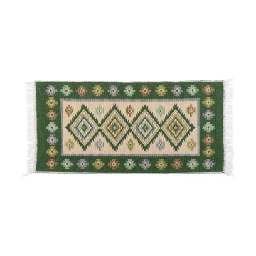 Reversible Oriental Rug KILIM 80x150 cm green/beige