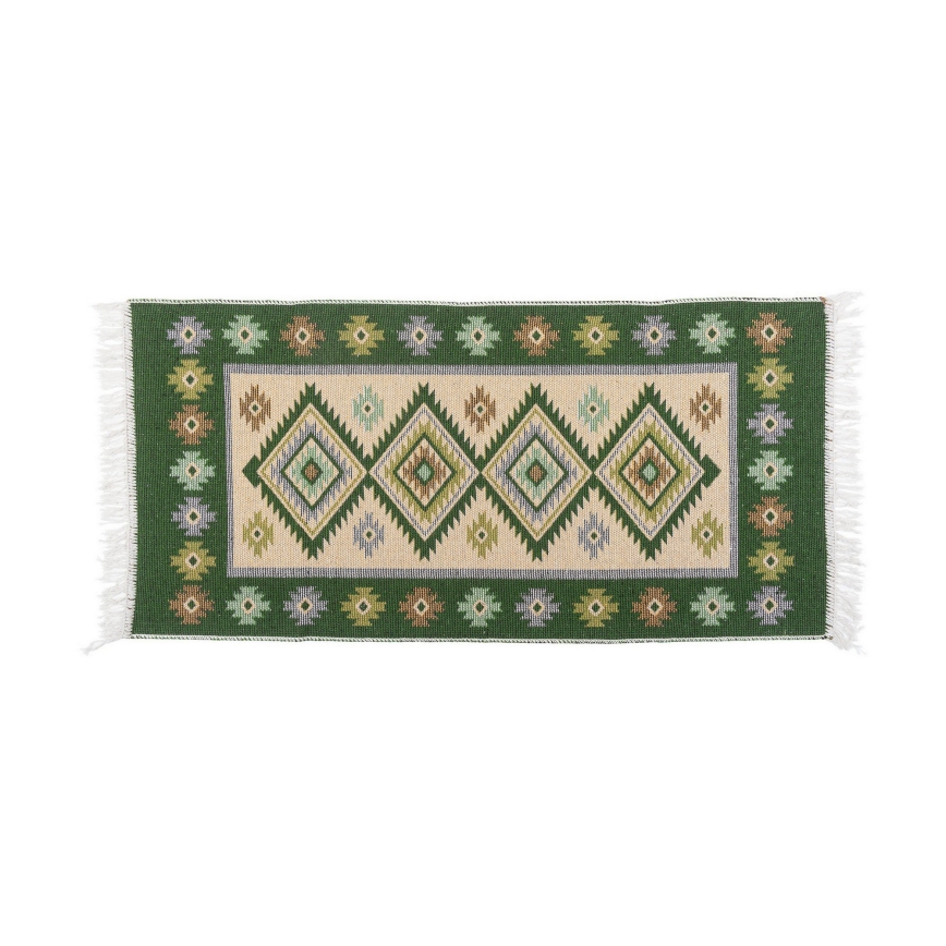 Reversible Oriental Rug KILIM 80x150 cm green/beige