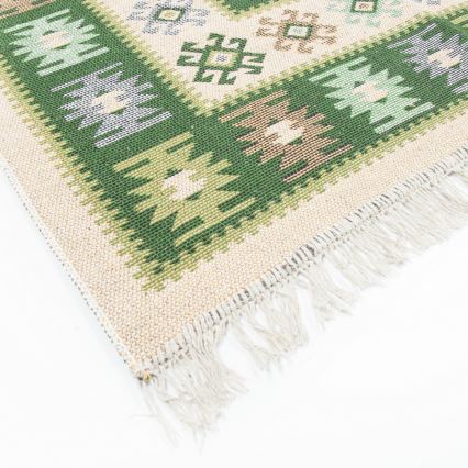 Reversible Oriental Rug KILIM 80x150 cm green/beige