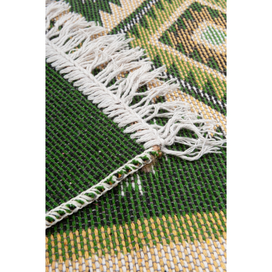 Reversible Oriental Rug KILIM 80x150 cm green/beige