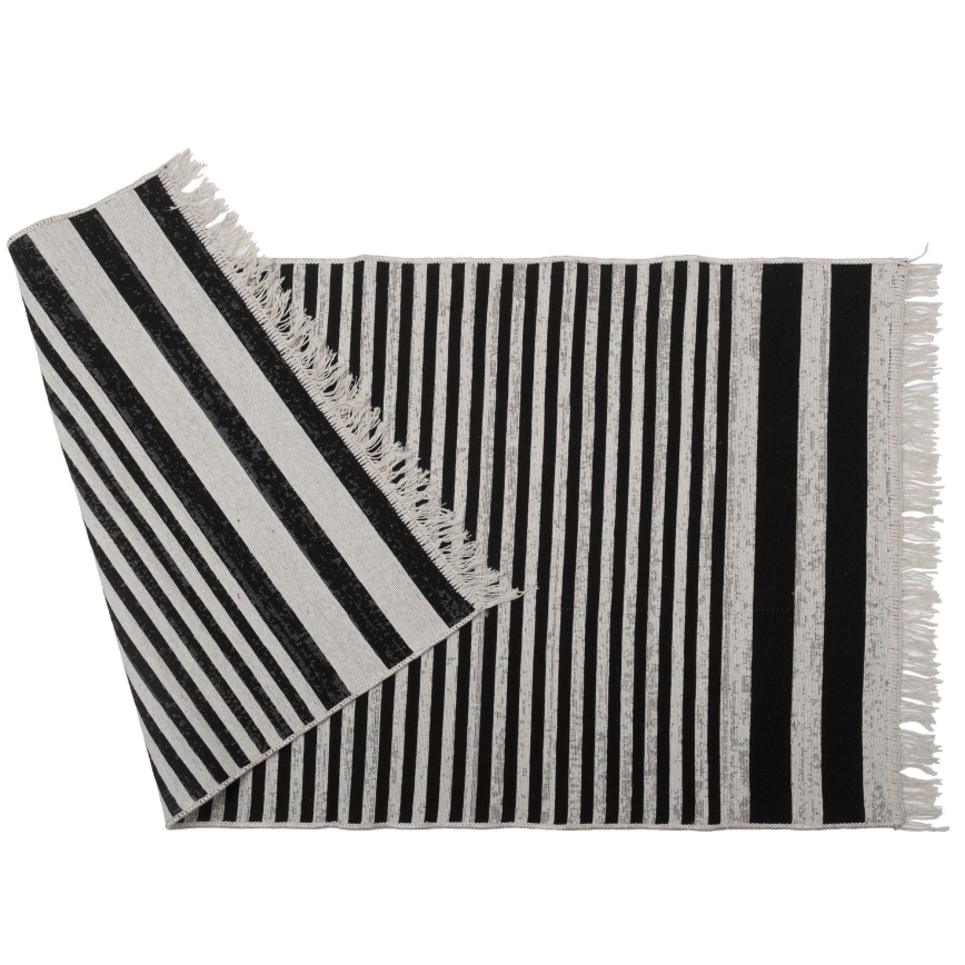 Reversible rug KILIM GOLD 80x150 cm black/white