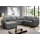 Reversible U-shaped corner sofa with pull-out bed and storage SEYA, gray