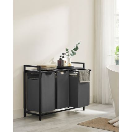 REX Laundry Basket Black/Grey