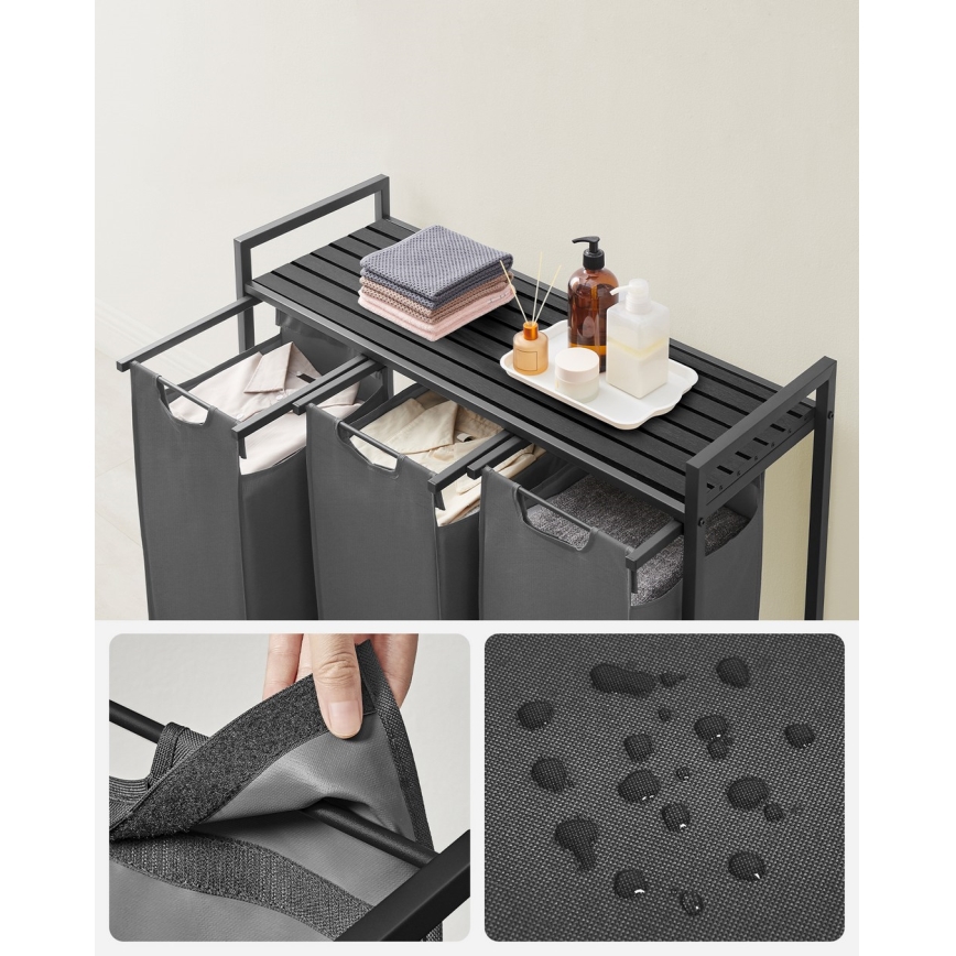 REX Laundry Basket Black/Grey