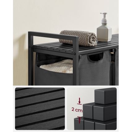 REX Laundry Basket Black/Grey