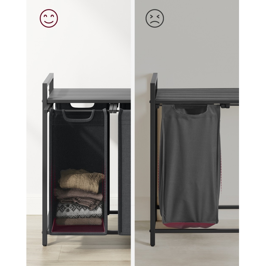 REX Laundry Basket Black/Grey