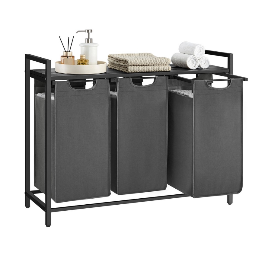 REX Laundry Basket Black/Grey