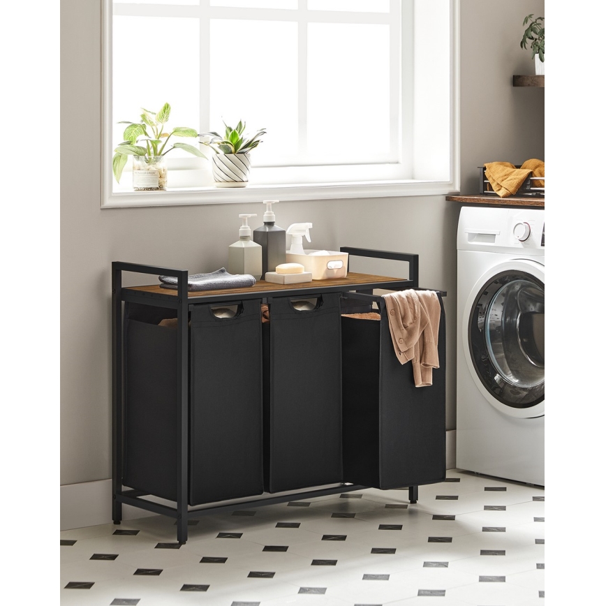 REX Laundry Basket Brown/Black
