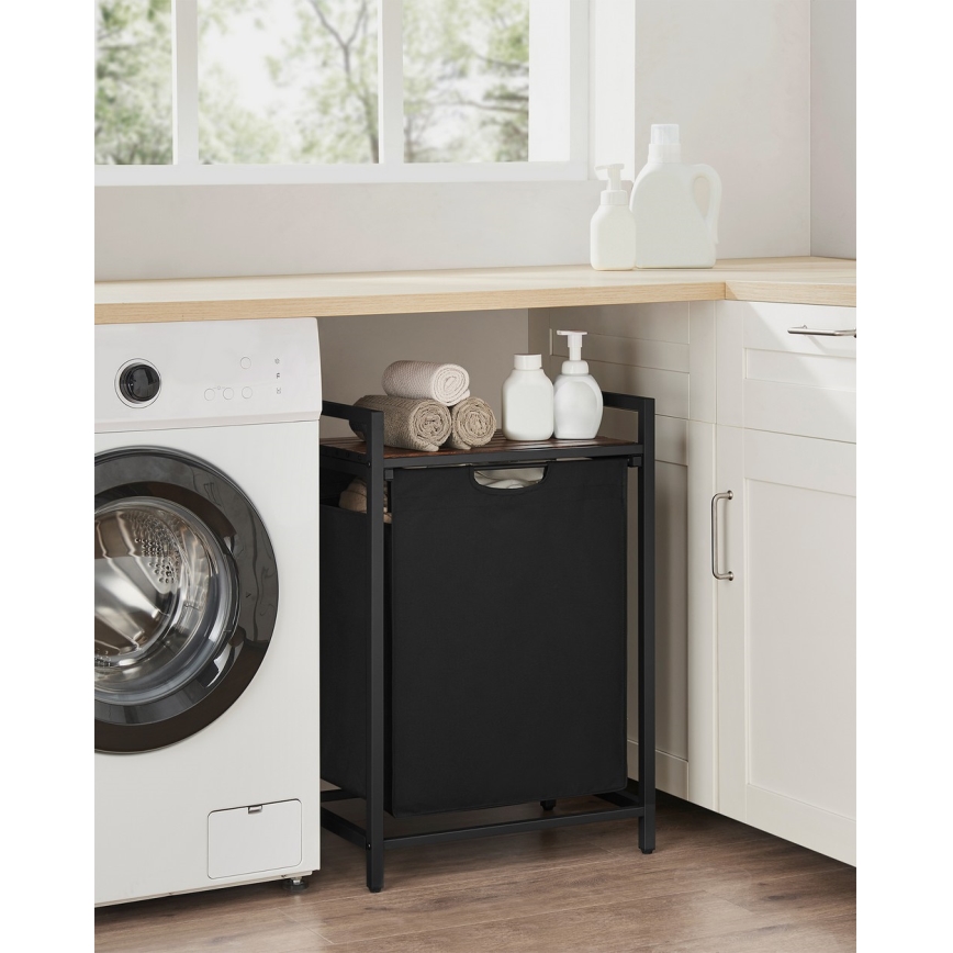 REX Laundry Basket, Brown/Black