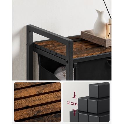 REX Laundry Basket, Brown/Black