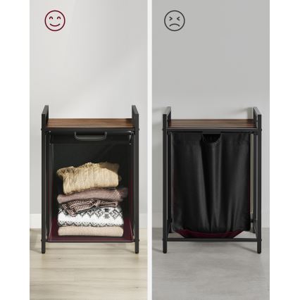 REX Laundry Basket, Brown/Black