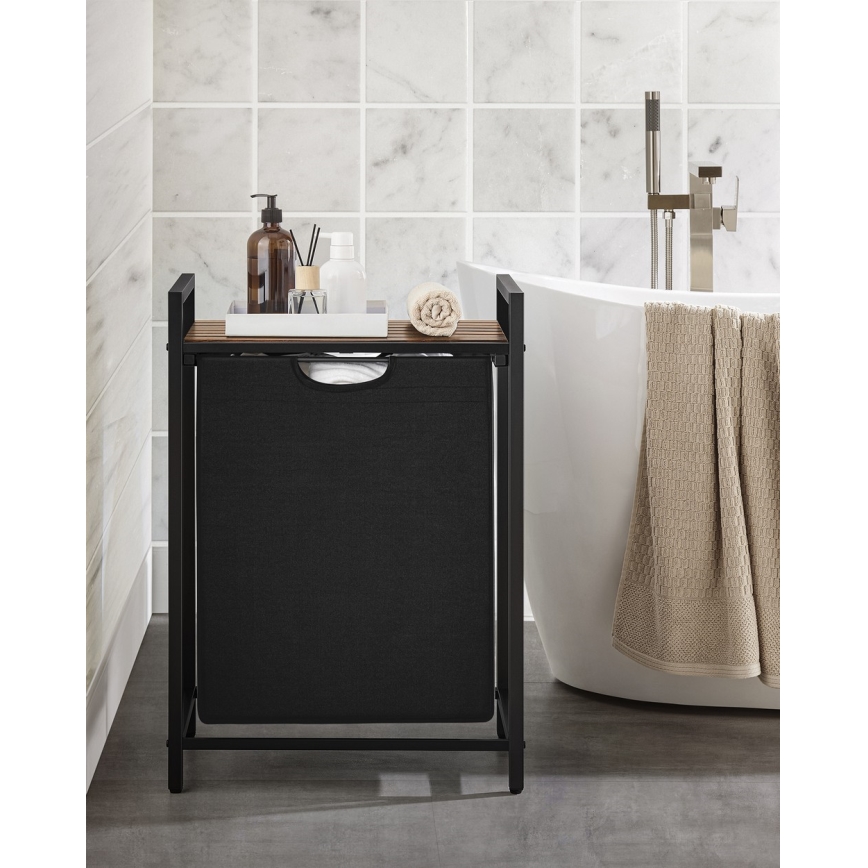 REX Laundry Basket, Brown/Black