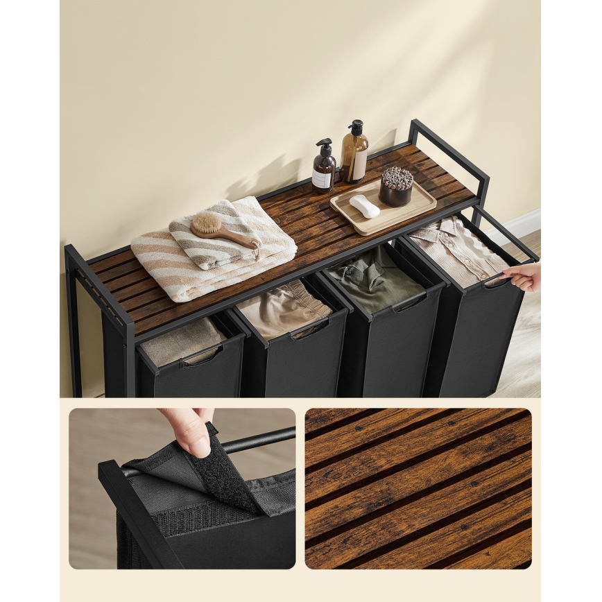 REX Laundry Basket Brown/Black