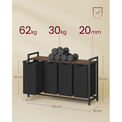 REX Laundry Basket Brown/Black