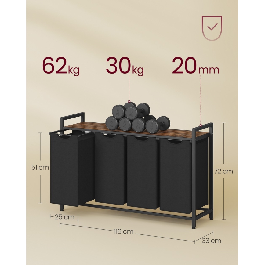 REX Laundry Basket Brown/Black