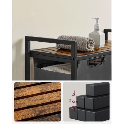 REX Laundry Basket, Brown/Gray