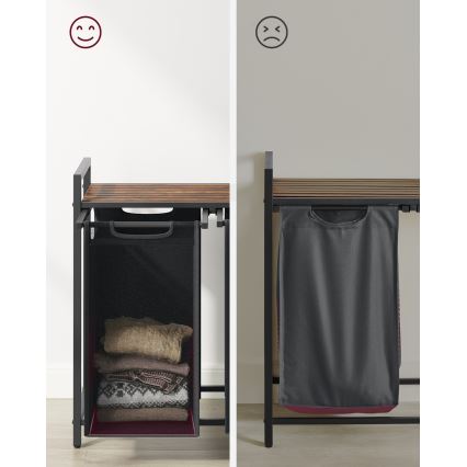 REX Laundry Basket, Brown/Gray