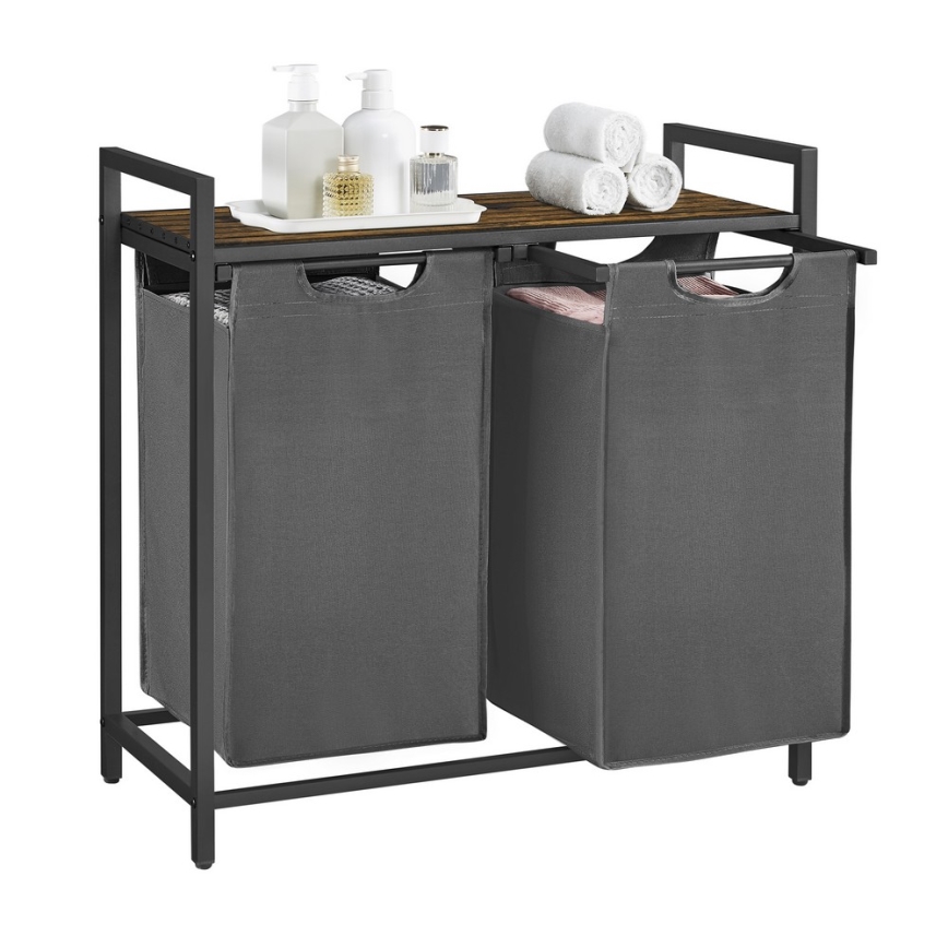 REX Laundry Basket, Brown/Gray