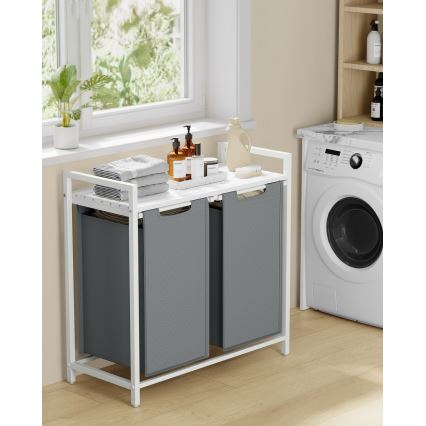 REX Laundry Basket - White/Grey