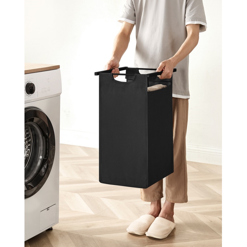 REX Laundry Hamper 73 x 72 x 33 cm, Brown/Black