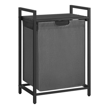 REX Laundry Hamper, Black/Grey