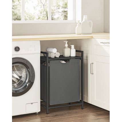 REX Laundry Hamper, Black/Grey