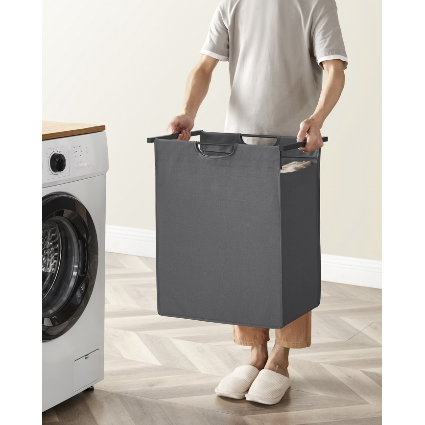 REX Laundry Hamper, Black/Grey