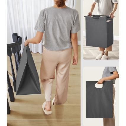 REX Laundry Hamper, Black/Grey