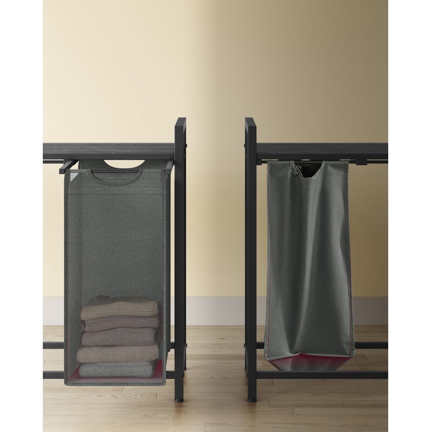 REX Laundry Hamper, Black/Grey