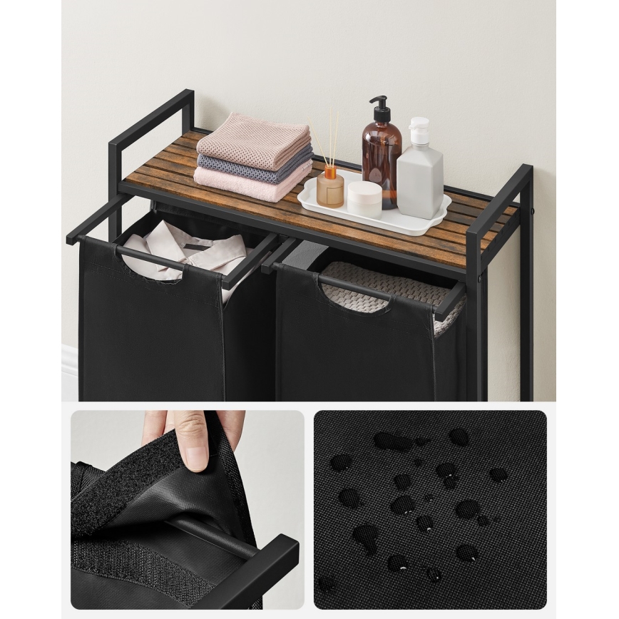 REX Laundry Hamper Brown/Black