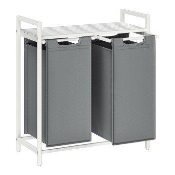 REX Laundry Hamper White/Grey