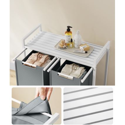 REX Laundry Hamper White/Grey