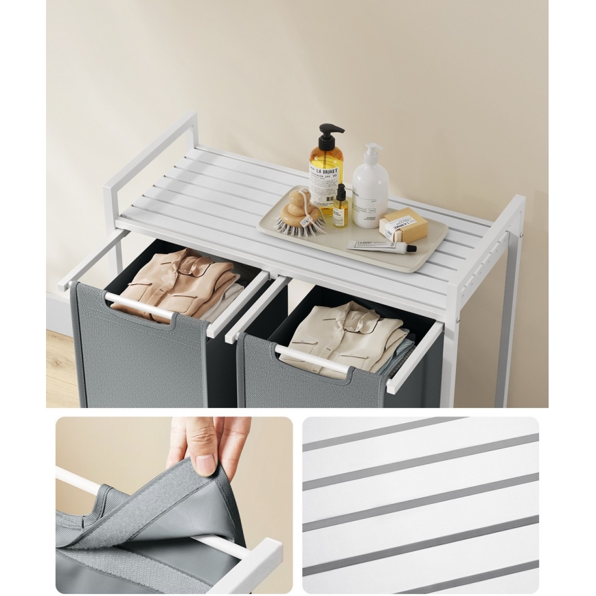 REX Laundry Hamper White/Grey