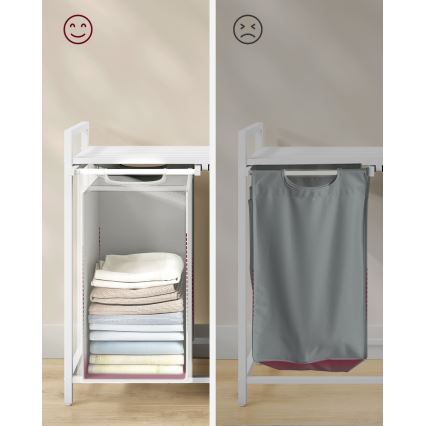 REX Laundry Hamper White/Grey