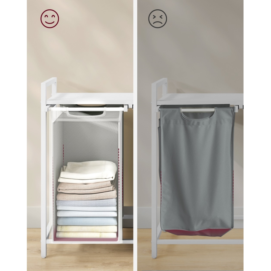 REX Laundry Hamper White/Grey
