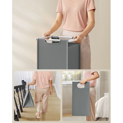 REX Laundry Hamper White/Grey