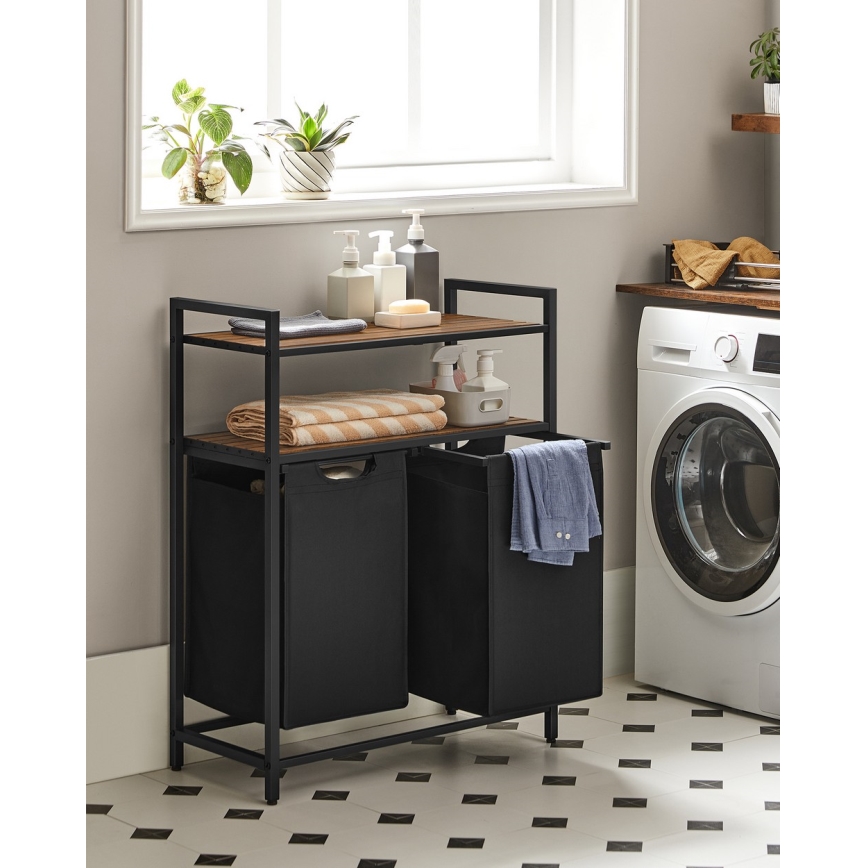 REX Laundry Hamper — Brown/Black