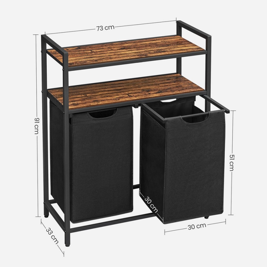 REX Laundry Hamper — Brown/Black