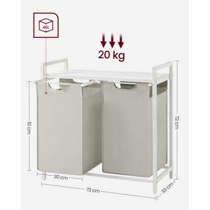 REX White Laundry Basket