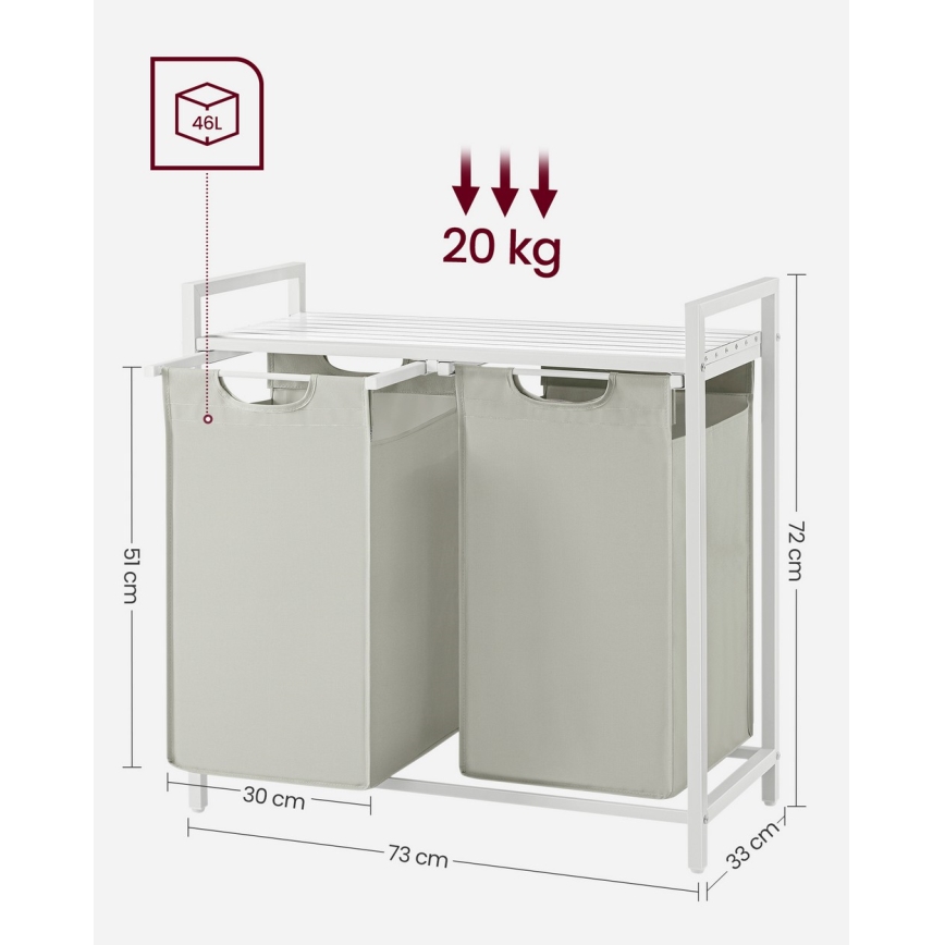 REX White Laundry Basket