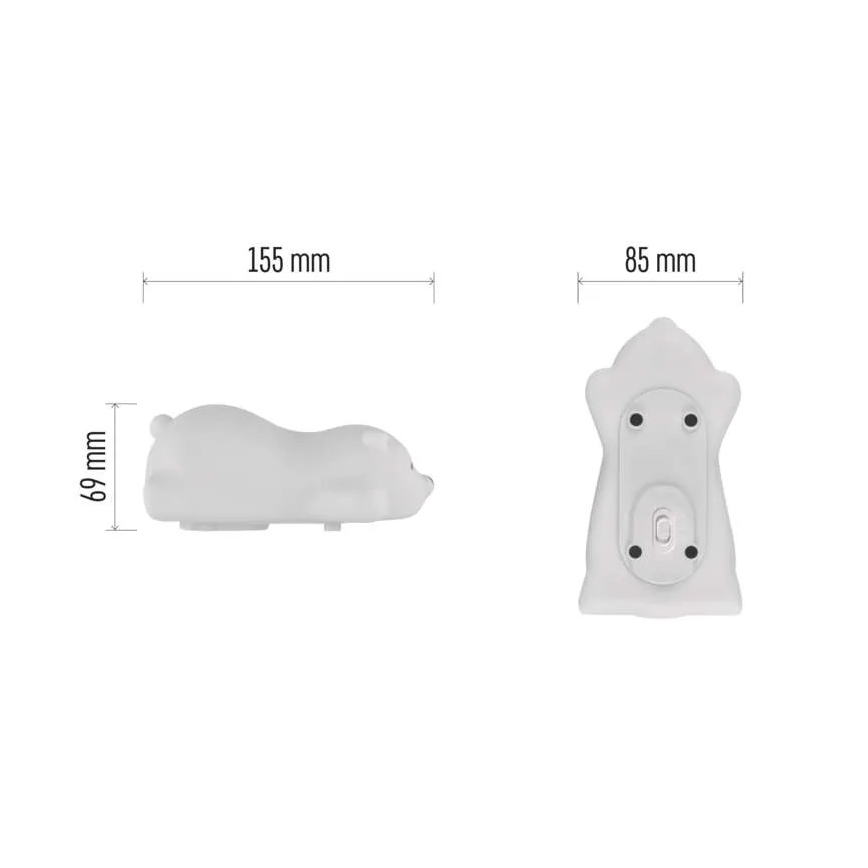 LED RGB Rechargeable Touch Night Light LED/3.7V 1200 mAh Bear