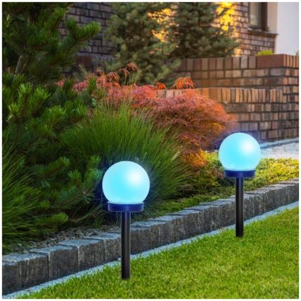 RGB LED Solar Lamp SPHERE, 1.2V, IP44, 40 mAh, Ø 10 cm