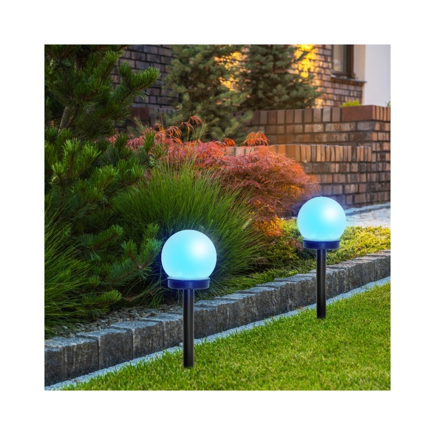 RGB LED Solar Lamp SPHERE, 1.2V, IP44, 40 mAh, Ø 10 cm