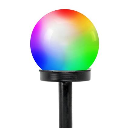 RGB LED Solar Lamp SPHERE, 1.2V, IP44, 40 mAh, Ø 10 cm